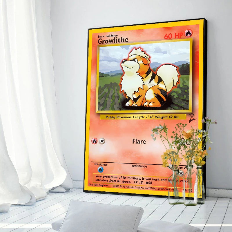 Original 151 Pokémon Canvas Print | Vintage 1996 Collection Wall Art