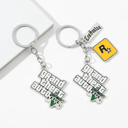 Llavero Grand Theft Auto V – Diseño Metal y Cuero Estilo Premium