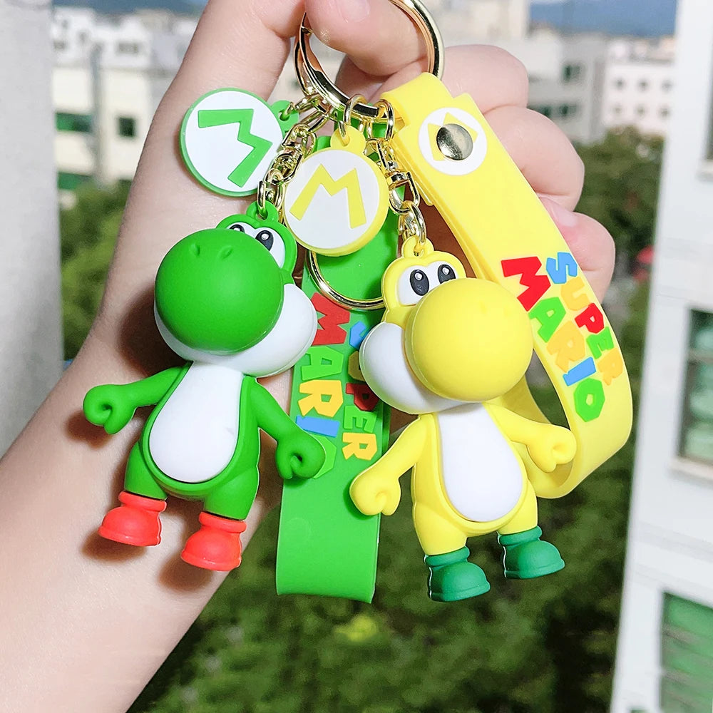Llavero Super Mario Bros Toad & Yoshi – Accesorio Decorativo para Mochila y Auto
