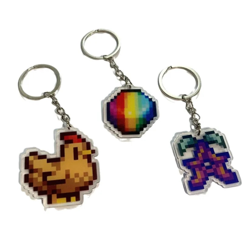 Llaveros Stardew Valley (Set) – Diseño Pixel Art en Acrílico para Fans