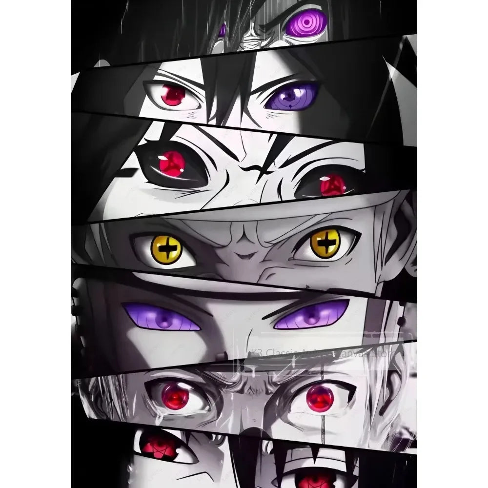 Iconic Anime Eyes Wall Art | Gojo, Sharingan & More