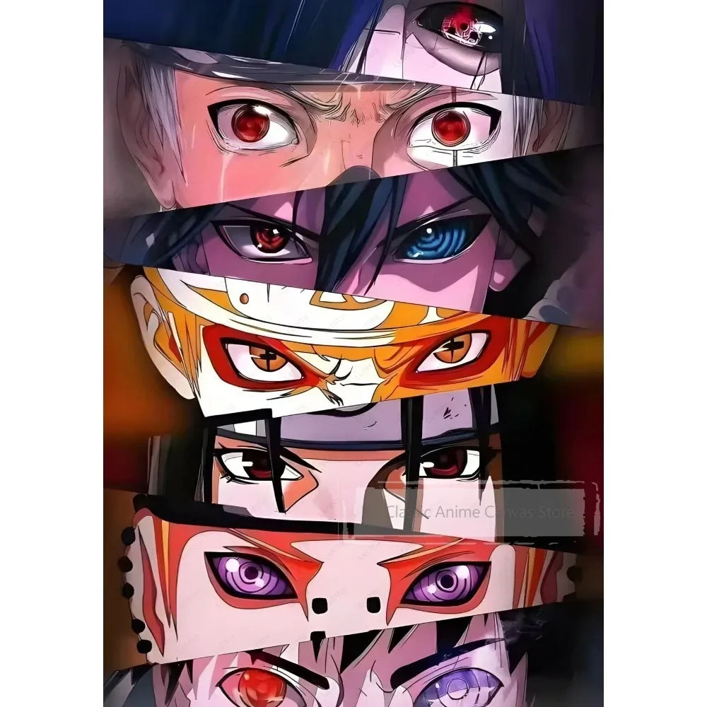 Iconic Anime Eyes Wall Art | Gojo, Sharingan & More