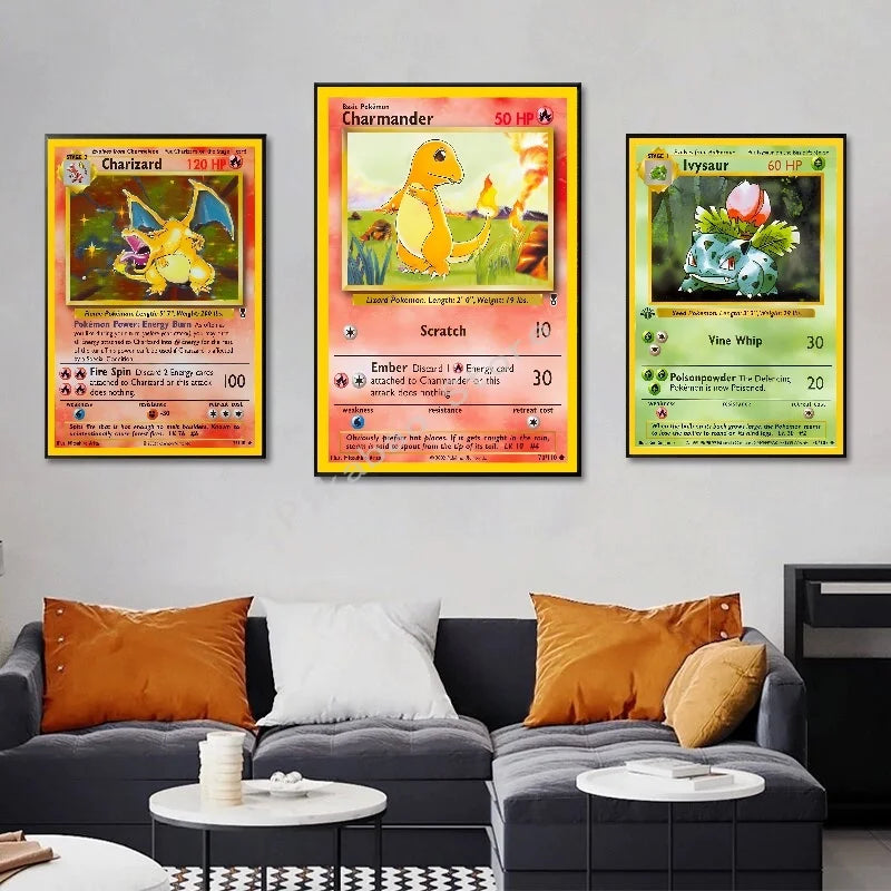 Original 151 Pokémon Canvas Print | Vintage 1996 Collection Wall Art