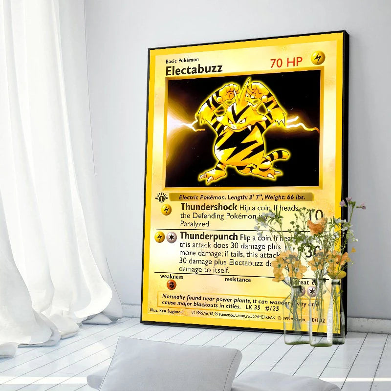 Original 151 Pokémon Canvas Print | Vintage 1996 Collection Wall Art