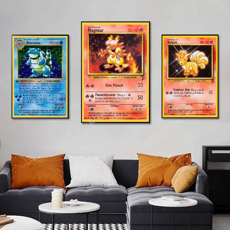 Original 151 Pokémon Canvas Print | Vintage 1996 Collection Wall Art