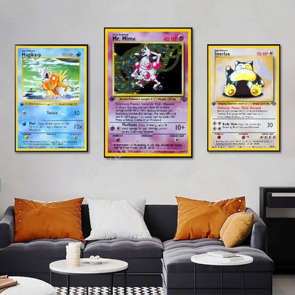 Original 151 Pokémon Canvas Print | Vintage 1996 Collection Wall Art