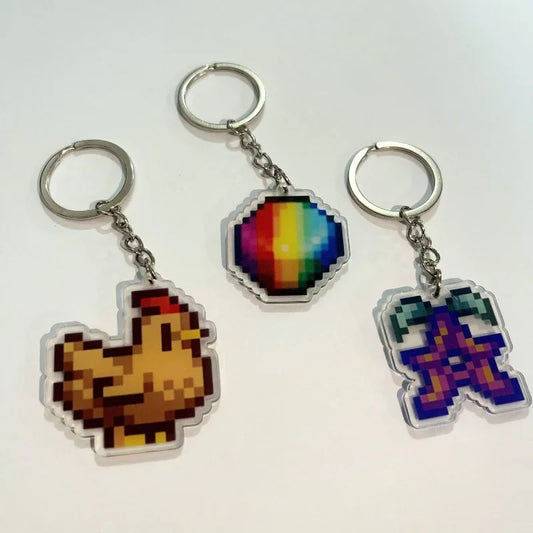 Llaveros Stardew Valley (Set) – Diseño Pixel Art en Acrílico para Fans