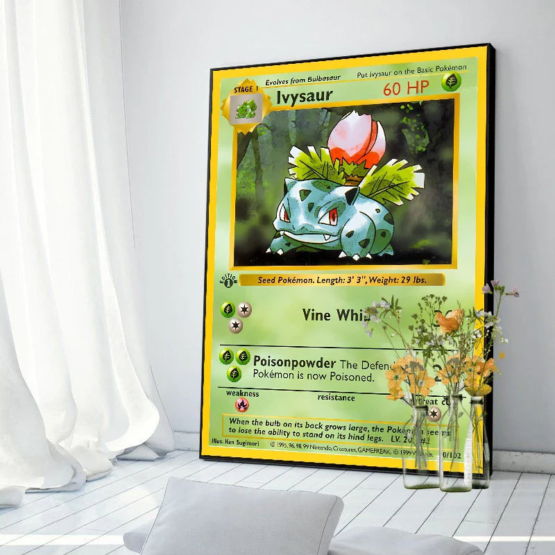 Original 151 Pokémon Canvas Print | Vintage 1996 Collection Wall Art