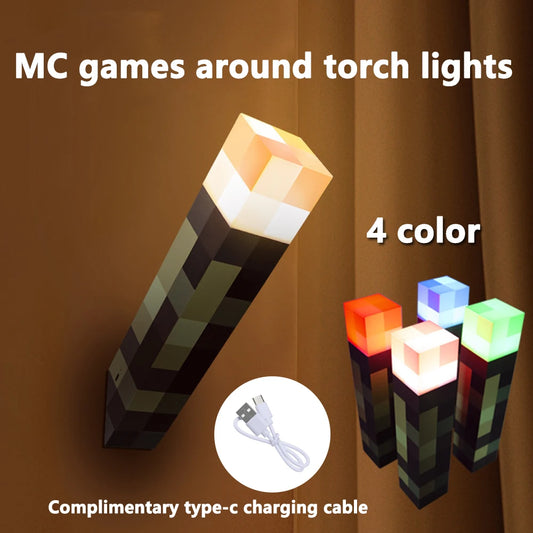 Minecraft™ Torch Lamp – Rechargeable LED Glow
