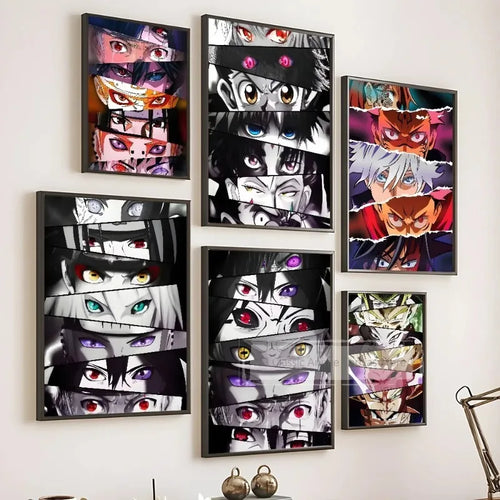 Iconic Anime Eyes Wall Art | Gojo, Sharingan & More